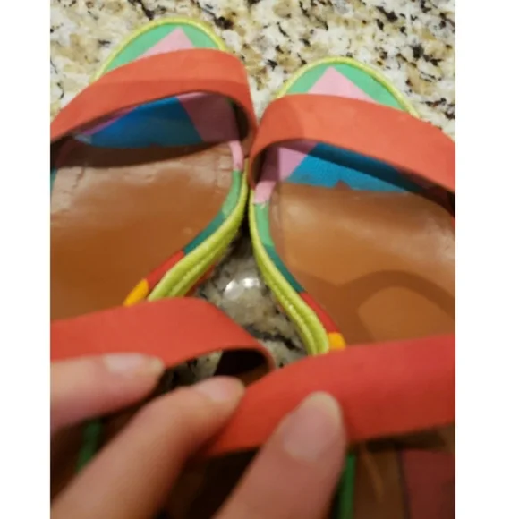 Valentino Colorful Wedge Sandals - Picture 9 of 10